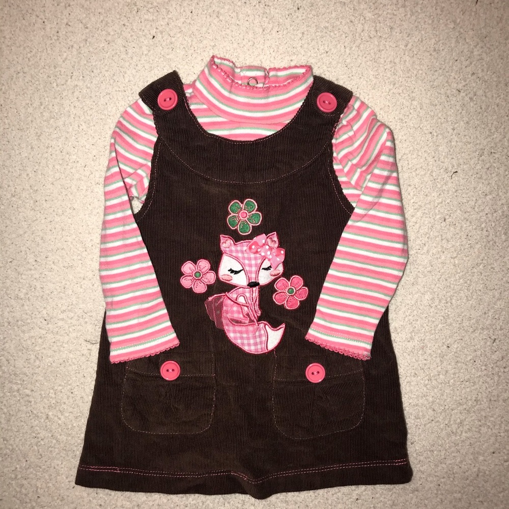 Corduroy Jumper and Turtle Neck Set